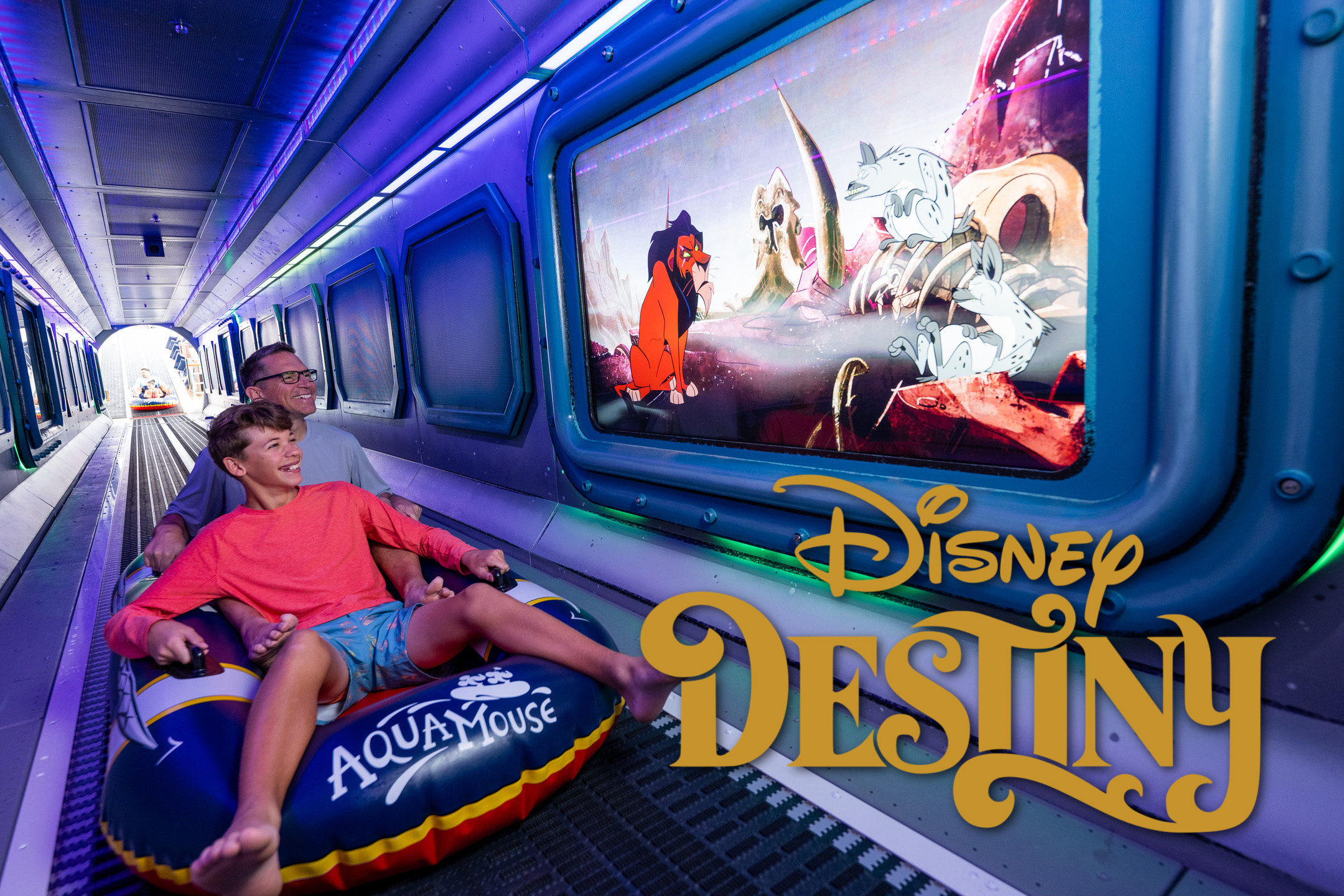 de Aqua Mouse attractie op de Disney Destiny met Disney villains thema